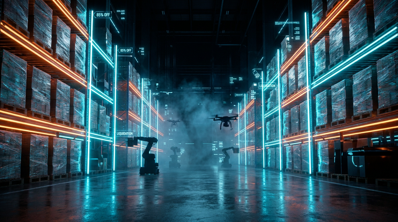 Futuristic liquidation warehouse